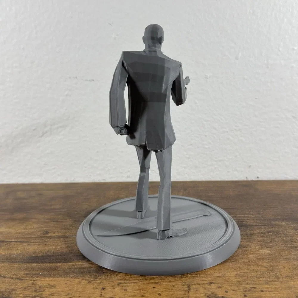 Team Fortress 2 Spy Figurine | 3D Printed Low Poly TF2 Spy Model 6in Prototype
